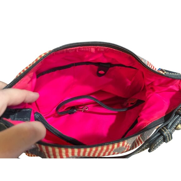 Dooney & Bourke Disney Parks Mickey Red & White Stripe Erica Hobo Bag Large Leat - Picture 10 of 11